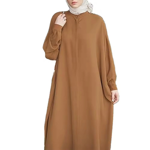 Abayas de Secado Rápido y Transpirables para Mujer, Mangas Largas, Abaya de Alta Calidad al por Mayor, Abaya Musulmana para Mujer en Color Sólido, Servicios OEM - Product Image 4