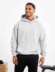 Premium Quality Custom Logo Oversized Light <b>Grey</b> Hoodie 100% Cotton Heavyweight Fleece Pullover OEM ODM Private Label Streetwear - Product Image 2