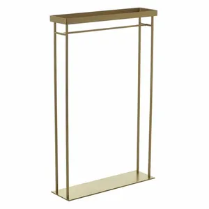 Soporte minimalista de metal para plantas con estante, decoración interior cromada para exhibir flores y plantas verdes en el hogar - Product Image 1