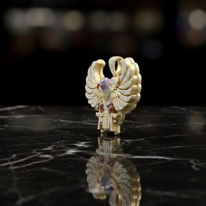 Pendentif Hip Hop personnalisé avec breloques Aigle, testé au diamant, en argent 925 plaqué or, style Iced Out, pour rappeur, tendance Bling - Product Image 2