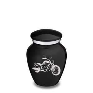 Urna Funeraria de Diseño para Motociclistas, Color Marrón, Excelente Calidad, para Cenizas de Adultos, con Tapa de Domo y Bolsa de Terciopelo - Product Image 2
