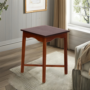 Table d'appoint industrielle rustique Cadre en fer X Design 1 étagère ouverte Finition aspect bois vieilli - Product Image 1