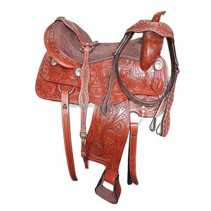 Selle de cheval adulte Western Pleasure Trail au design unique, idéale pour l'équitation, selle de cheval Western en cuir véritable fabriquée à la main - Product Image 1