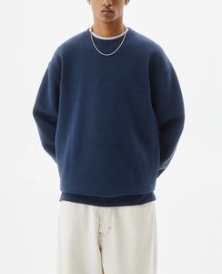 Sudadera de punto extragrande de alta calidad OEM para hombre, con hombros caídos, holgada, sólida, informal, estampada, forrada, cómoda, para invierno - Product Image 3