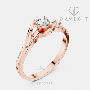 Bague élégante en diamant de laboratoire taille ronde 0,25 carat en or blanc 14 carats, certifiée IGI, couleur F+, clarté VS+, bijoux fins pour femme, cadeau - Product Image 4