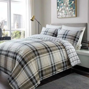 Luxury Brushed Cotton <b>Flannel</b> Bed <b>Sheets</b> 300 TC Waterproof Hotel Style Plaid Bedding Collection - Product Image 2
