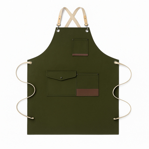 Tablier de barbier et de peintre sans manches en toile imperméable personnalisée de haute qualité et sangles en cuir véritable - Product Image 6