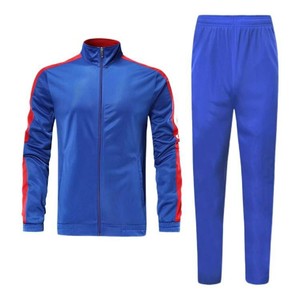 100% Polyester Men <b>Red</b> Track <b>Suit</b> Full Sleeve Zipper Stand Collar Breathable Solid Color Sporty Autumn Jogging Set Regular OEM - Product Image 1