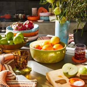 Tazón Decorativo de Resina Hecho a Mano, Centro de Mesa Redondo de Lujo para Frutas, Ensaladas, Bocadillos, Decoración para Comedor, Cocina y Hogar - Product Image 5