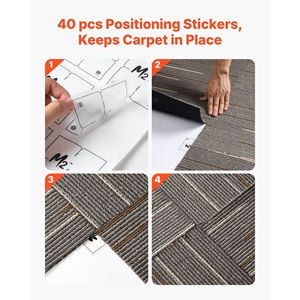 24 Pezzi di Piastrelle Modulari per Pavimenti Commerciali 24x24 Pollici, Tappeto Morbido Imbottito Senza Cuciture, Riutilizzabile, 96 Piedi Quadrati/Pezzo - Product Image 3