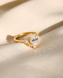 IGI/GIA Lab Grown Vintage 14K oro amarillo Unisex boda/anillo de compromiso corte ovalado diamante perfecto regalo de fiesta de aniversario - Product Image 4