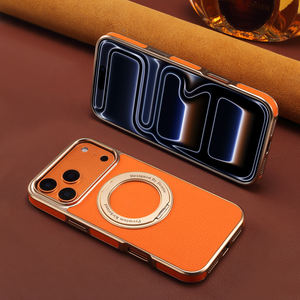 Funda Giratoria con Textura de Cuero para Negocios, Electrochapada, Compatible con <span class=keywords><strong>iPhone</strong></span> 17/16/15/14/13 Pro/ProMax Series - Product Image 2