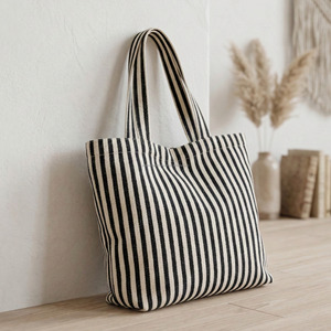Summer <b>Handmade</b> Woven Stripe Beach Shoulder Bag Handloom Summer Travel Carry Woven Brown Stripe Tote Bag <b>Clothes</b> Bag - Product Image 5