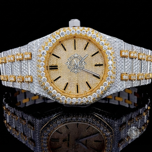 Reloj de Lujo con Diamantes Moissanite Estilo Hip Hop para Hombre, Esfera Cuadrada Completamente Adornada, Correa de Acero Inoxidable de 20 mm - Product Image 4