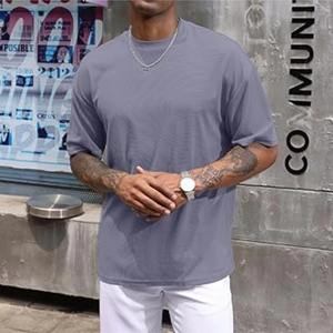 T-shirts pour hommes en coton 100% respirant, coupe ample, style hip-hop, tricotés, personnalisables, vente à prix réduit, t-shirt professionnel pour hommes - Product Image 3