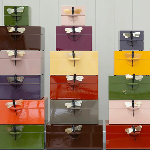 Boîte à bijoux en laque moderne de luxe avec logo personnalisé gravé, couleurs vibrantes, boîte en bois décorative pour cadeaux - Product Image 6