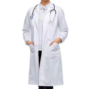 Blouse de laboratoire blanche élégante pour médecin, blouse médicale en coton et polyester pour hôpital, blouse de laboratoire pour femme, infirmière, blouse de laboratoire scientifique - Product Image 1