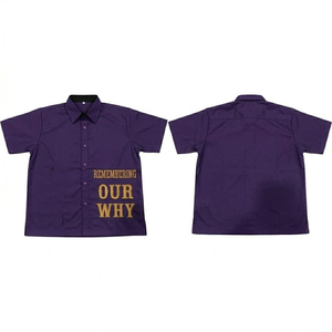 Collection été Chemise bleue pour homme à manches courtes, chemise boutonnée décontractée à imprimé élégant - Product Image 2