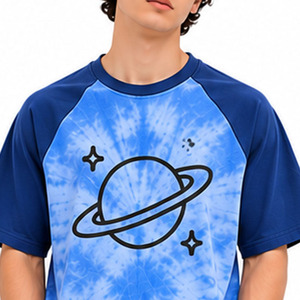 Mens Raglan <b>Tie</b> Dye <b>T</b> <b>Shirt</b> 100% Cotton Short Sleeve Crewneck Graphic Print Casual Streetwear Custom OEM Wholesale Bulk EAZWEARS - Product Image 4