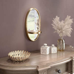 Customised Modern Indian Design Luxury Metal Wall <b>Mirror</b> <b>Shelve</b> for Best-Selling Handcrafted Ramadan Interior Bathroom - Product Image 2