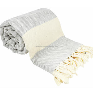 Manta de algodón sostenible lujosa y acogedora comodidad patrón tejido para cama Camping Picnics colección de mantas - Product Image 5