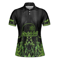 Jersey Pickleball Pria Sublimasi Custom, Kaos 3D Printing Bernapas, Kaos Polo Klub Olahraga Tim Custom