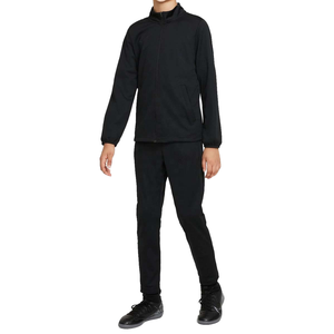 Ensemble de survêtement léger et respirant pour homme, noir, 100 % polyester, hiver, taille plus, à capuche, avec cordon de serrage, col montant, style sportif - Product Image 2