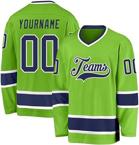 Tenue de hockey sur glace personnalisée de haute qualité 100 % polyester pour hommes et femmes, faible MOQ, vente en gros, impression par transfert thermique, service OEM, maillot de hockey vierge - Product Image 6