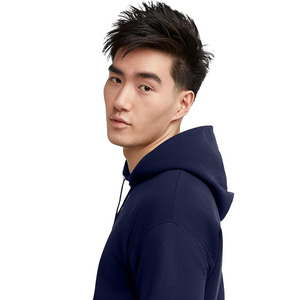 OEM Custom Blank <b>Navy</b> Blue Hooded Sweatshirt <b>Men</b> Cotton <b>Fleece</b> Pullover Hoodie - Product Image 4