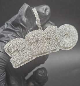 Hip Hop 925 Sterling <b>Silver</b> <b>Pendant</b> Custom Iced Out <b>Pendant</b> Name <b>Initial</b> Personalized Custom VVS Moissanite <b>Pendant</b> for Gift Men - Product Image 3