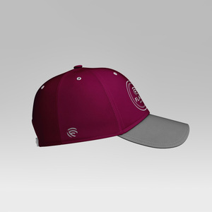 Premium Two-Tone <b>Baseball</b> <b>Cap</b> – Burgundy & <b>Grey</b> Adjustable Sports Hat with Embroidered Logo - Product Image 3