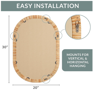 Vietnam Modern Rattan Floral Round <b>Mirror</b> Handmade <b>Wall</b> Decor - Product Image 6