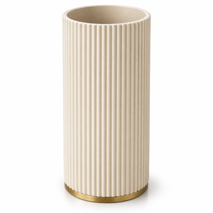Elegante Soporte para Paraguas Cilíndrico Acanalado con Base Metálica Decorativa |   Organizador Vertical Premium para el Hogar Moderno y Hoteles - Product Image 1