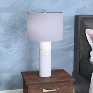 Luxury Marble <b>Bedside</b> Lamp With Minimal Modern Silhouette Chic Neutral Contrast And Timeless Decorative Beauty - Product Image 4