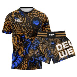 Wholesale Custom Design Sublimated Grappling <b>Short</b> Sleeve MMA Muay Thai Training Sets Spandex/<b>Polyester</b> Quick Dry Boxing Stretch - Product Image 1