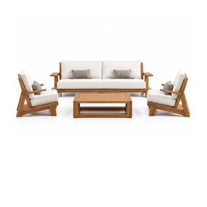 Ensemble de canapé et table basse en teck massif pour l'extérieur, idéal pour les hôtels de luxe, les complexes hôteliers, les appartements, les patios, les terrasses, les meubles d'hôtellerie - Product Image 4