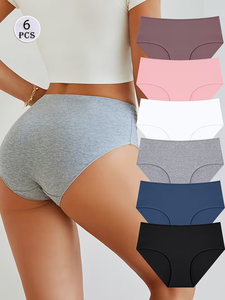 Women's High-Rise Basic Boxer Briefs 1pc Spandex/Cotton Underwear Everyday Comfortable Seamless Breathable Eco-Friendly - Product Image 5