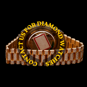 New Luxurious Man's Moissanite Diamond Hip Hop Full Iced Roman Numerals With Features Round Dial <b>Gold</b> Plated Affordable Price - Product Image 3