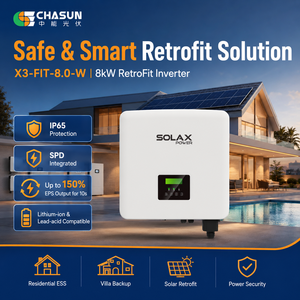Convertisseur solaire hybride triphasé hors réseau SolaX 8,0 kW pour système de stockage d'énergie domestique avec MPPT IP65 et commutation rapide - Product Image 1