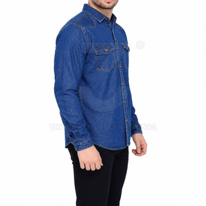 เสื้อเชิ้ตยีนส์ผู้ชายทรงหลวมมีสไตล์ เนื้อผ้าพรีเมียม ลายพิมพ์ตามสั่ง สวมใส่สบาย ผลิตในปากีสถาน ราคาดีที่สุด - Product Image 3
