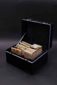 ชุดจานรองแก้วหินอ่อนสีเขียวออนิกซ์ทรงสี่เหลี่ยม ดีไซน์หรูหรา ตกแต่งบ้านด้วยหินธรรมชาติ - Product Image 3