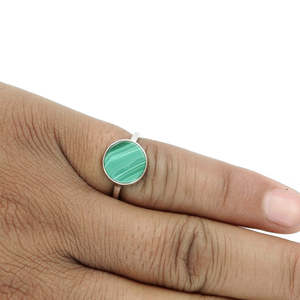 Latest Classic Design Unisex <b>Ring</b> With Beautiful Round Cut Malachite Gemstone Handmade 925 Sterling Silver Custom <b>Boho</b> <b>Rings</b> - Product Image 5