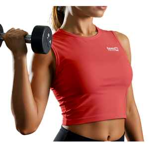 Camiseta sin mangas de Fitness con logotipo personalizado ecológico de secado rápido para mujer, ropa deportiva tejida de poliéster y LICRA con impresión personalizada OEM y ODM - Product Image 4