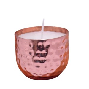 Best Selling Handmade Copper Finish Flat Hammered Metal Votive Candle <b>Jar</b> <b>Decorative</b> Home Decor Gift Pot In Affordable Price - Product Image 1
