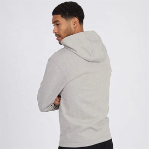 Sweat-shirt à capuche zippé gris pour homme, en molleton de coton, vêtements de sport personnalisés, OEM, vente en gros, fournisseur d'activewear décontracté - Product Image 2