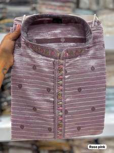 Conjunto de Kurta y Pijama Jacquard Premium para Hombre con Lentejuelas – Ropa Étnica de Diseño para Bodas y Fiestas - Product Image 4