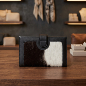 Unisex Short Genuine Leather <b>Wallet</b> With Cowhide Panel And Hasp Closure Minimalist Daily Use Design - Product Image 4