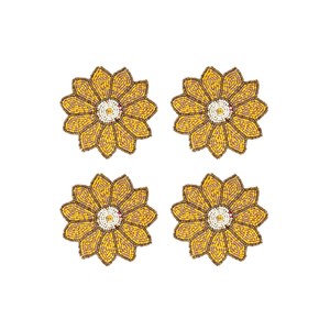 Posavasos de Cristal con Cuentas de Diseño Personalizado de Alta Calidad, Duraderos, Estilo Floral, de Plástico para Mesa de Comedor - Product Image 1