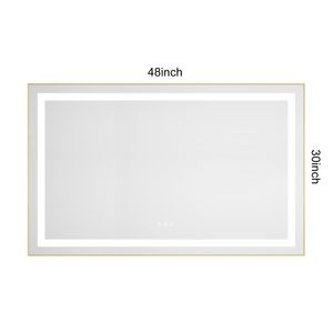 Specchio LED da Bagno 48 X 30 Pollici con Illuminazione Frontale e Posteriore, Montaggio a Parete, Cornice in Alluminio, Antiappannamento, Memoria, 3 Anni di Garanzia - Product Image 6