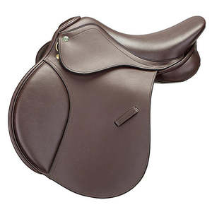 Selle d'obstacle anglaise avec arceau en bois, construction en cuir et quincaillerie nickelée - Product Image 3